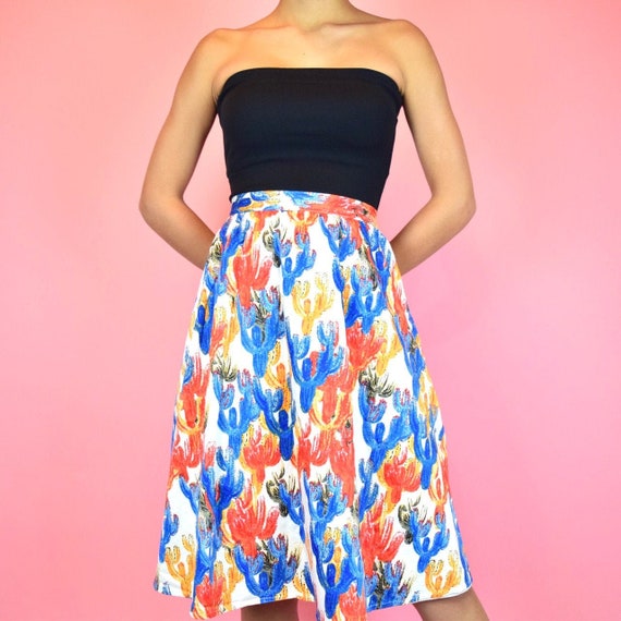 cactus desert midi skirt