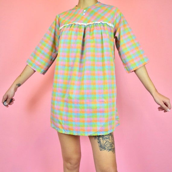 vintage 60s picnic babydoll dress