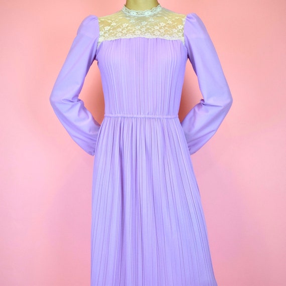 vintage 70s lavender midi dress