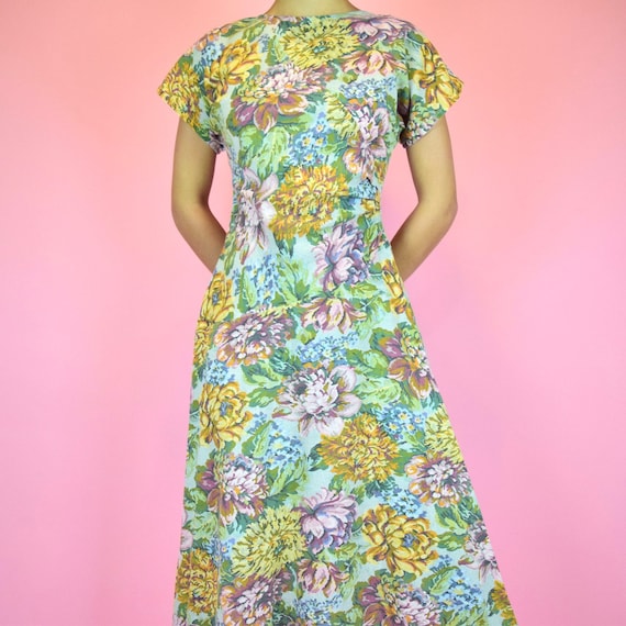 vintage 60s floral midi dress