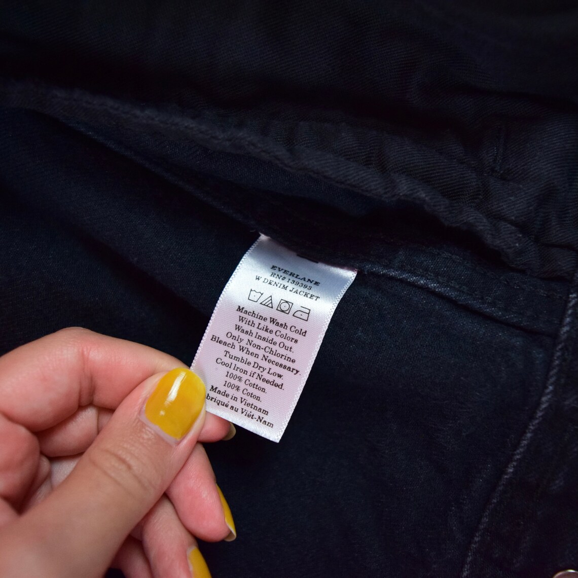 Everlane black denim jacket Etsy