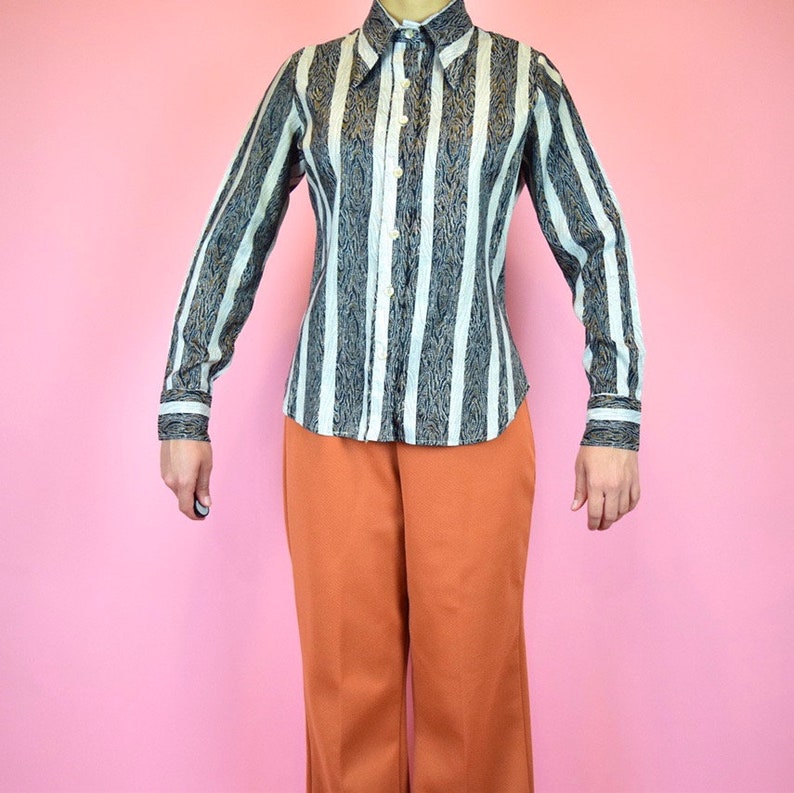 vintage 70s disco blouse