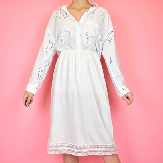vintage 70s Dior white slip skirt