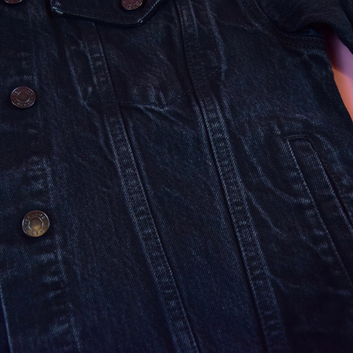 Everlane black denim jacket Etsy