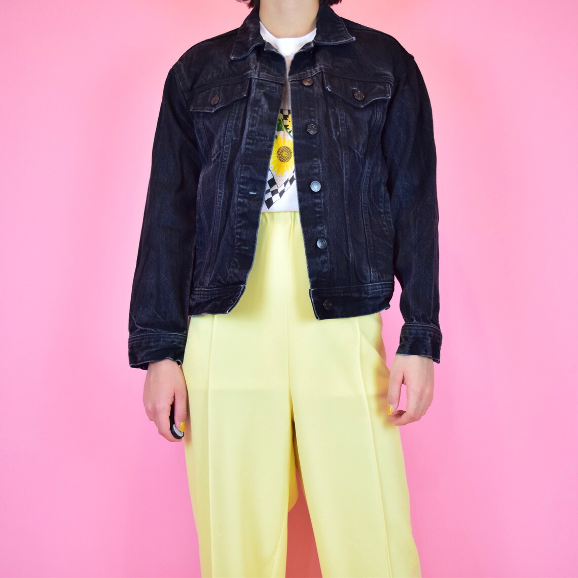 Everlane black denim jacket Etsy