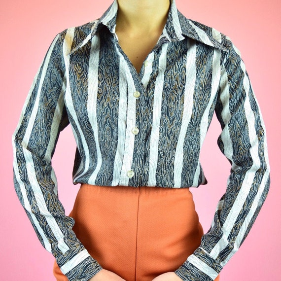 vintage 70s disco blouse