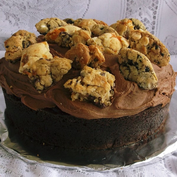 Fudge Brownie  Chocolate Cake - Edible Cookies - Butterfinger - Almond Joy Cookies - Birthday - Party