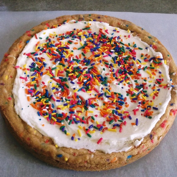 Big Funfetti Cookie - Funfetti Sugar Cookie - 9" - Sprinkles & Buttercream Frosting - Birthday - Anniversary - Party  - Shower - Gift