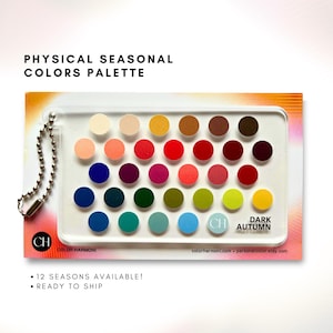 季節のカラーキーホルダーパレットスウォッチアクリルカード | ショッピング用の透明ポータブルポケットカラーチャート | 12のパーソナルガイド、ホリデーギフト