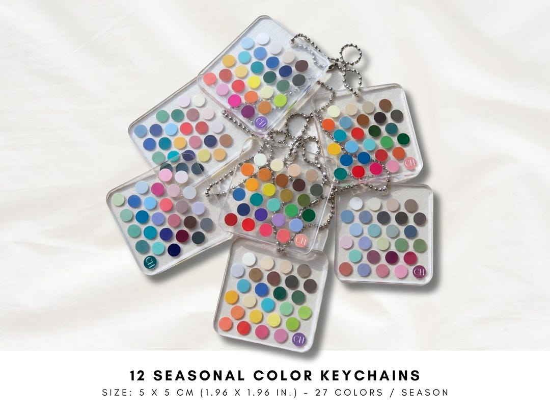 12 Seasonal Color Acrylic Keychain | Small Portable Personal Color ...