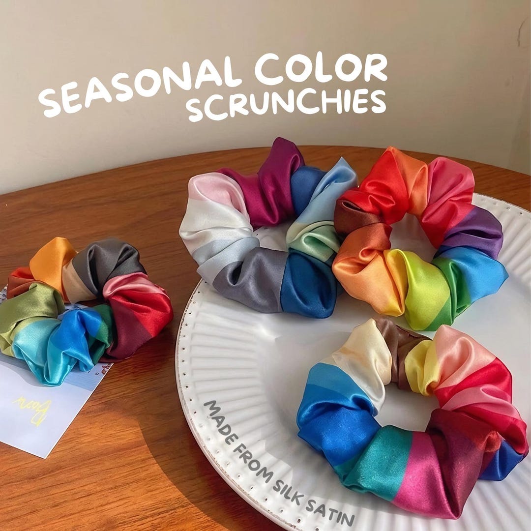 Handmade 12 Seasonal Color Analysis Scrunchies Rainbow Scrunchie Handmade 12 Seasonal Color Analysis Scrunchies Rainbow Scrunchie