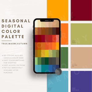 True Warm Autumn Color Palette | Digital Swatch Fan Instant Download | Seasonal Color Analysis, Armocromia, Wardrobe & Shopping Guide