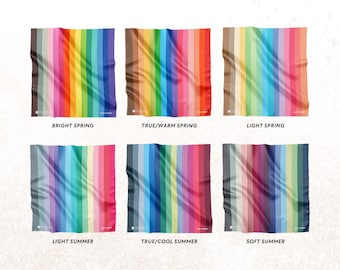 Individual Seasonal Color Analysis Drapes | Sub-Seasons Labeled Draping Kit | Personal Color Fabrics, Bandana, Accessory & Holiday Gift