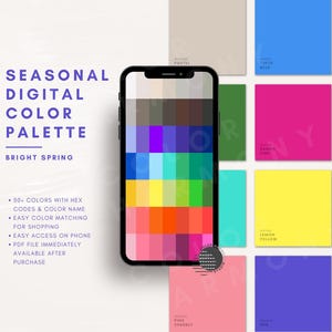 Helle Frühlingsfarbpalette | Digitale Swatch Fächer Sofort Download | Saisonale Farbanalytik, Armocromia, Garderobe & Einkaufsführer | HEX