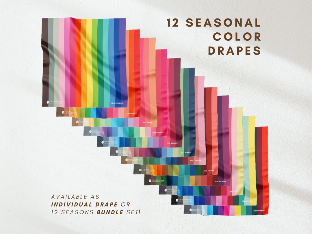 12 Seasons Color Analysis Drapes Set | Labeled Personal Draping Kit for ...