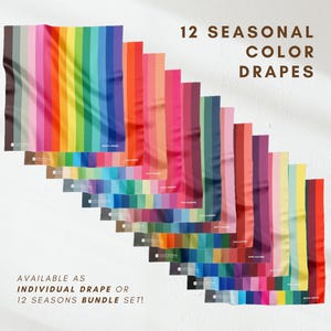 12 Seasons Color Analysis Drapes Set | Labeled Personal Draping Kit for All Sub-Seasons | Seasonal Color Bandana, Accessory & Holiday Gift