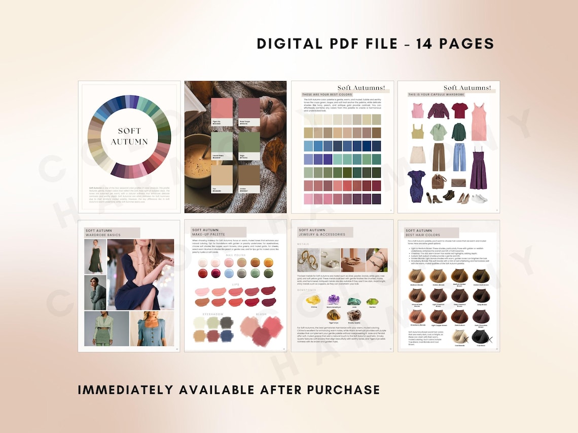 Soft Autumn Guide | 12 Seasonal Analysis Kit & Personal Color Digital ...