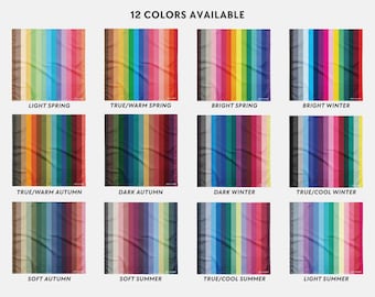 Individual 12 Seasonal Color Analysis Drapes | Recycled Polyester Fabric Kit Set | Spring, Summer, Autumn, Winter