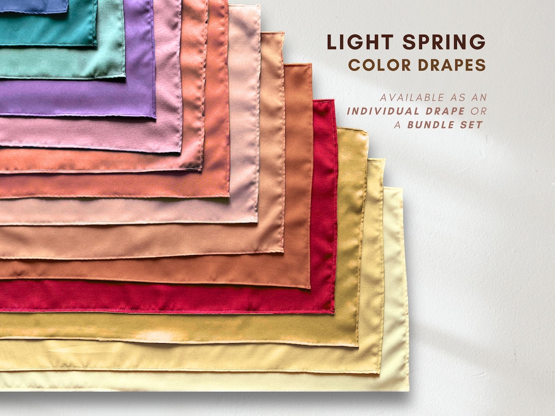 Spring Color Drape Light Spring Drapes for Seasonal Color Analysis | Single & Set Personal ...