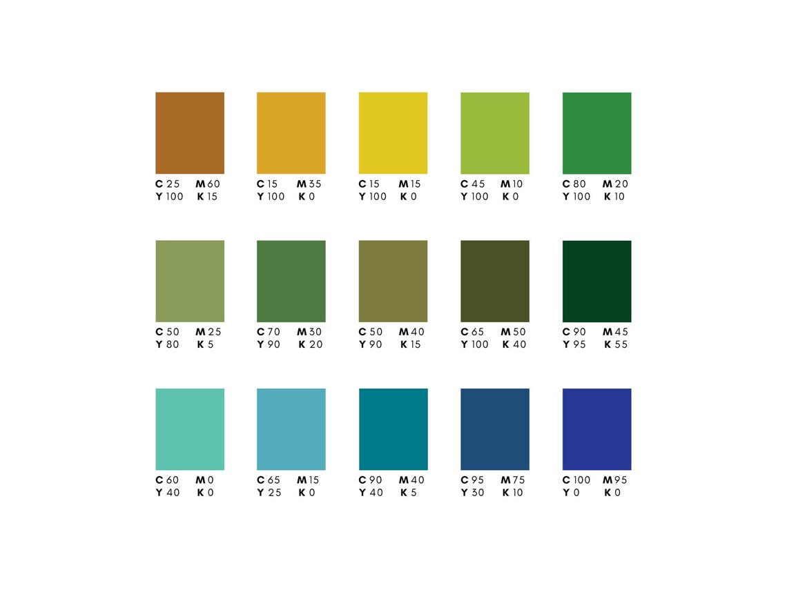 Etsy Color Map 12 Seasonal Color Palette CMYK Color Codes | 600 Professional Print ...