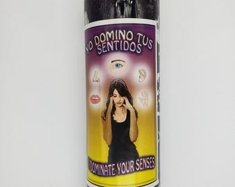 I Dominate Your Senses Fixed Ritual Candle / Yo Domino Tus Sentidos Veladora Preparada