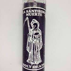 Holy Death purple ritual candle Santa Muerte veladora morada image 1