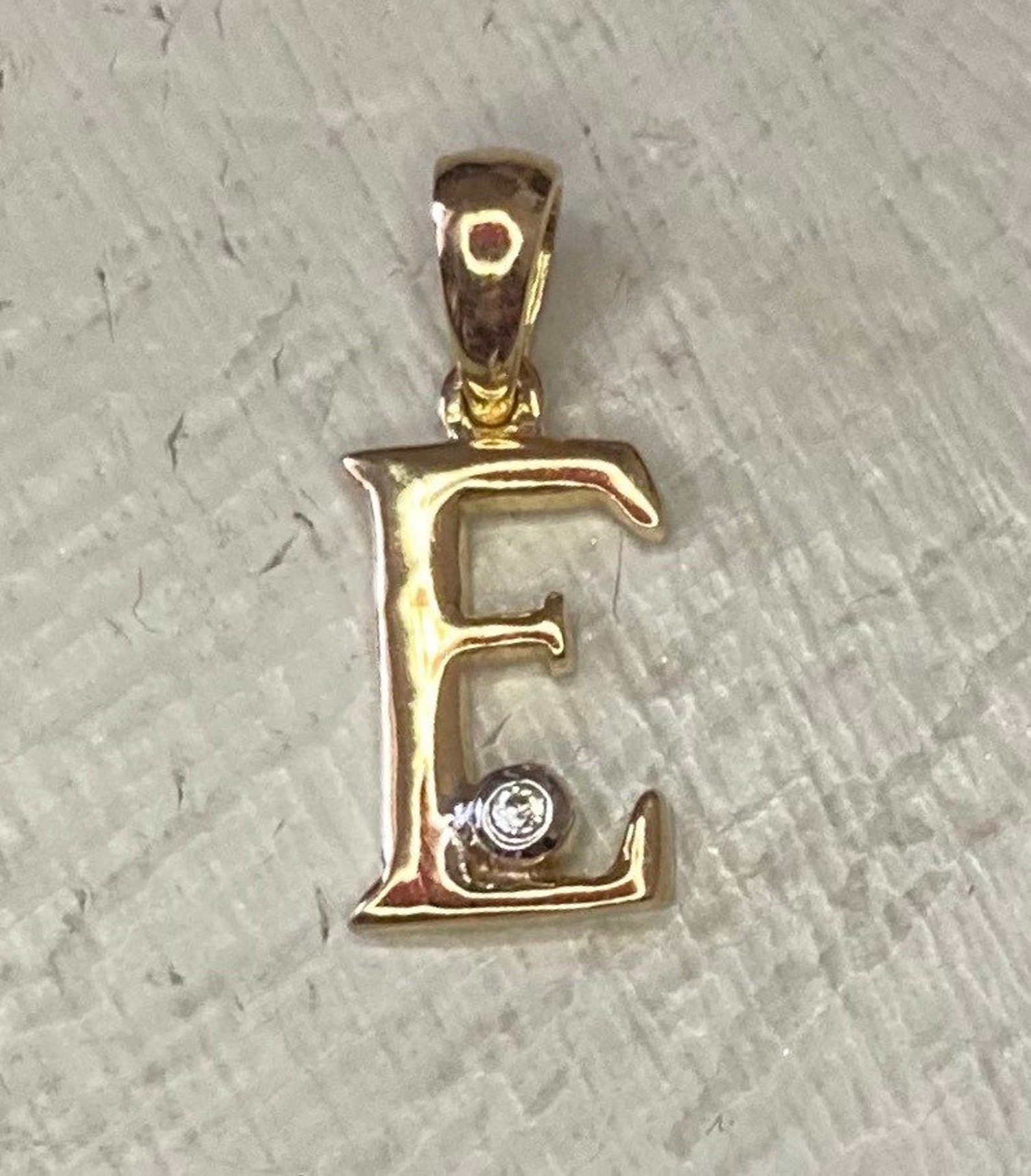 Solid 9ct Gold Letter E Charm Initial Pendant Etsy