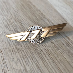 Boeing 777 WINGS pin, wings, aviation pin, aircraft pin, Airbus pin, pilot gift, aviation gifts, flight attendant gift, tie pin, metal badge