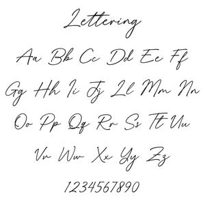May include: A handwritten alphabet in cursive script, including uppercase and lowercase letters, as well as numbers 1 through 9 and 0.