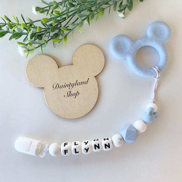 Oh Boy! Personalized Mickey Pacifier Clip
