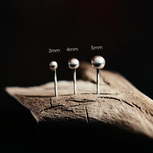 Tiny Dot Studs | Three sizes: 3mm, 4mm, 5mm | Silver 925 ball Stud Earrings | Minimalist sterling silver earrings | Single Ball Stud Earring