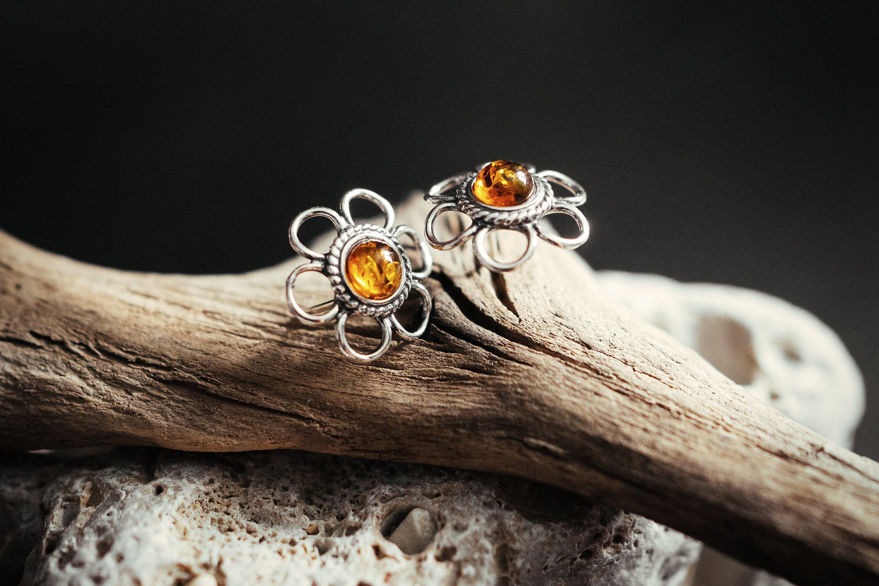 Orecchini Pendenti In Ambra Baltica Con Pesanti Fili Auricolari In Argento Sterling, Colore Cognac, 5 G - Italia - Foto 10