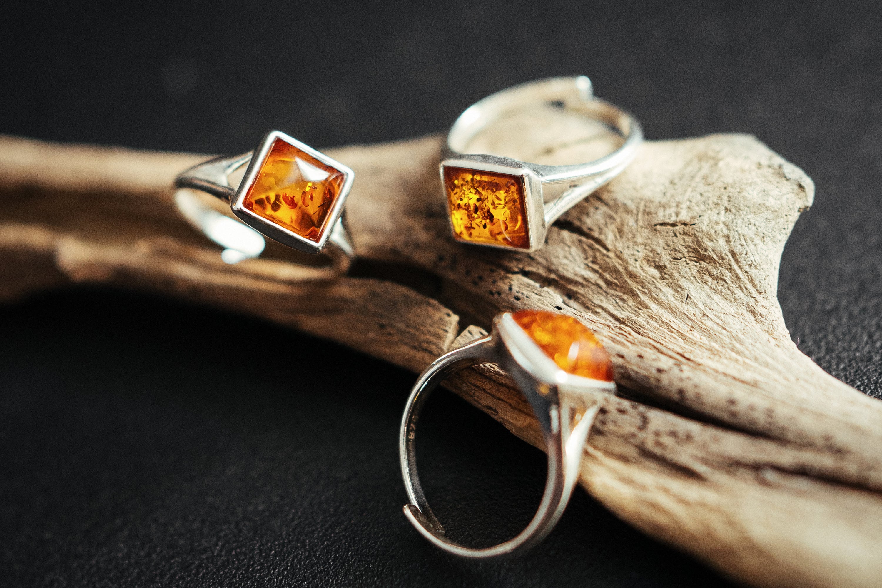 Anello In Ambra Baltica Cognac In Argento Sterling 925 - Regolabile - RG0906 - Foto 3