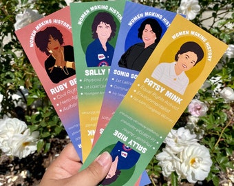 WOMEN MAKING HISTORY - Bookmark for Women’s History Month (Ruby Bridges, Patsy Mink, Sonia Sotomayor, and Sally Ride)