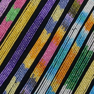 16 Kinds of Colorful Zircon Rondelle Beads 2*3mm Faceted Zircon Beads Gemstone Loose Rainbow for Zircon Jewelry DIY Making Strand 15.5&quot;