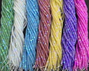 Multi Color Aura Crystal Rondelle Beads Aura Quartz Shiny Beads Colorful Beads Loose Bead for DIY Jewelry Making 5*8mm 4*6mm 15.5 Inch