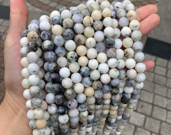 Natural White Opal Faceted beads Round Beads 6mm 8mm 10mm White Opal Bead Faceted Loose Bead for Jewelry DIY Making Strand 15.5" Garde AAA