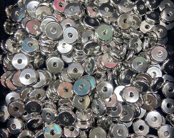 50 STÜCKE Edelstahl Heishi Perlen 6 mm 7 mm 8 mm Runde Rad Perle, Spacer Perlen DIY Schmuckherstellung