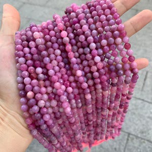 Natural Real Red Ruby Faceted Round Beads 6mm Micro Ruby Gemstone Loose Beads for Jewelry Making 15.5 Inch Strand AAA