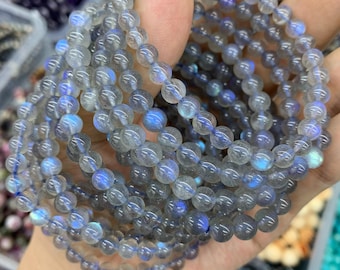 Natuurlijke labradoriet kralen 6 mm labradoriet ronde kralen blauwe flits edelsteen losse kraal AAA
