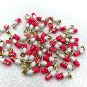 Enamel Chill Pills Colorful Pills Charm Pills Pendant for Bracelet Necklace DIY Gifts for Women Approx 21x6mm