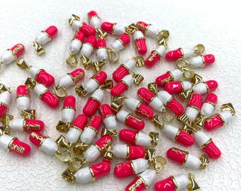 Kolorowe pigułki chłodzące z emalii, zawieszki na bransoletkę, naszyjnik, prezenty DIY dla kobiet, ok. 21 x 6 mm