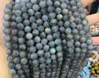 Natuurlijke labradoriet kralen 9 mm labradoriet ronde kralen blauwe edelsteen losse kraal 15,5 inch streng
