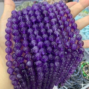 Natural Amethyst Round Beads 6mm 8mm 10mm Amethyst for Jewelry DIY Making Amethyst Purple Gemstone Bead Strand 15.5&quot; Garde AAA