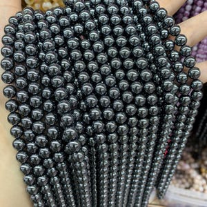 Natural Hematite Round Beads Loose Round 4mm 6mm 8mm 10mm 12mm for Jewelry Making