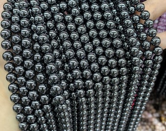 Natural Hematite Round Beads Loose Round 4mm 6mm 8mm 10mm 12mm for Jewelry Making
