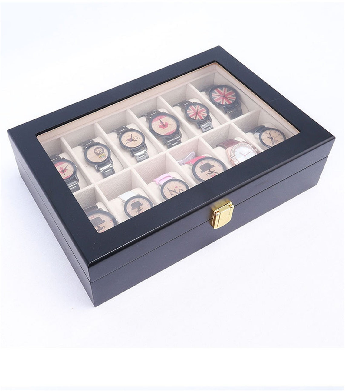 Watch Box 12 Slot Watch Case Watch Box Organizer for Men Etsy