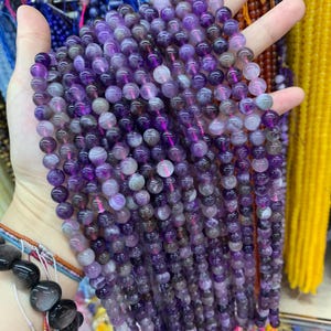 Natural Colorful Amethyst Beads 4mm 6mm 8mm Purple Gemstone Round Beads Loose Bead 15.5 Inch Strnd AAA