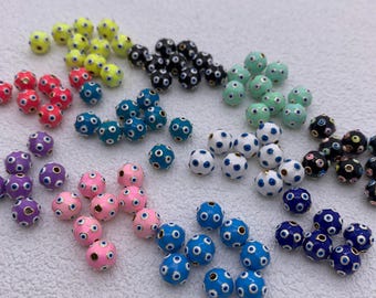 Enamel Round Beads 6mm 8mm 10mm Colorful Beads for DIY Gifts Necklace Making Hole Approx 2mm