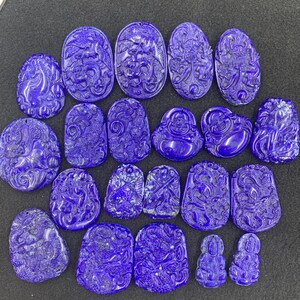 13 sorters lapis snidade ädelstenshänge 1 st naturlig lapis snidad, helande sten, helande kristall, kristallgåva AAA